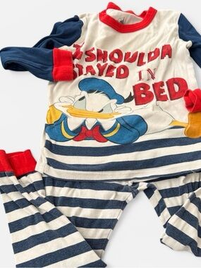 Disney Donald Duck Pajamas Set 4T 5T Boys “I Shoulda Stayed in Bed”